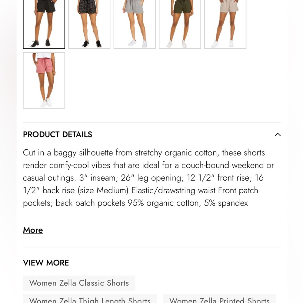 Zella Washed Organic Cotton  Shorts - Picture 8 of 8